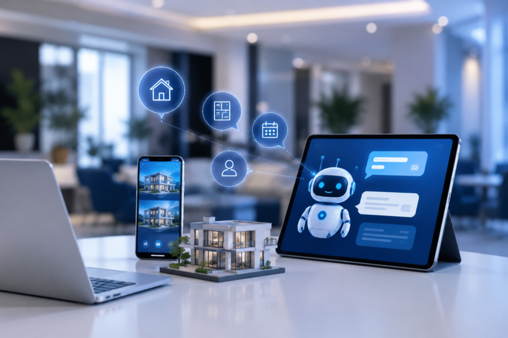AI-powered real estate chatbot assisting property inquiries